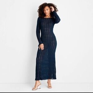 Future Collective Navy Blue sheer dress